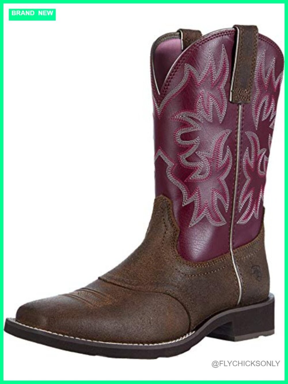 Womens Delilah Western Boot Full-Grain Leather Square Toe Mid-Calf